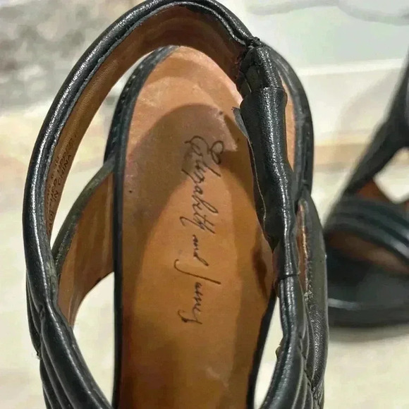 Elizabeth and James E-Star Stiletto Platform Black
Leather Heels Size 6.5B - Picture 6 of 9